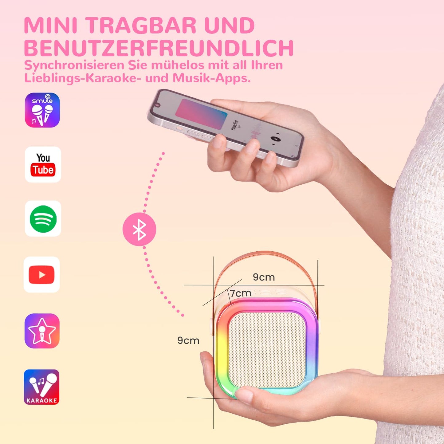 Gifts girls karaoke machine kids: Wowstar karaoke microphone kids - mini karaoke set with microphone - kids toy birthday gifts for 3-12 years girls music instrument accessories