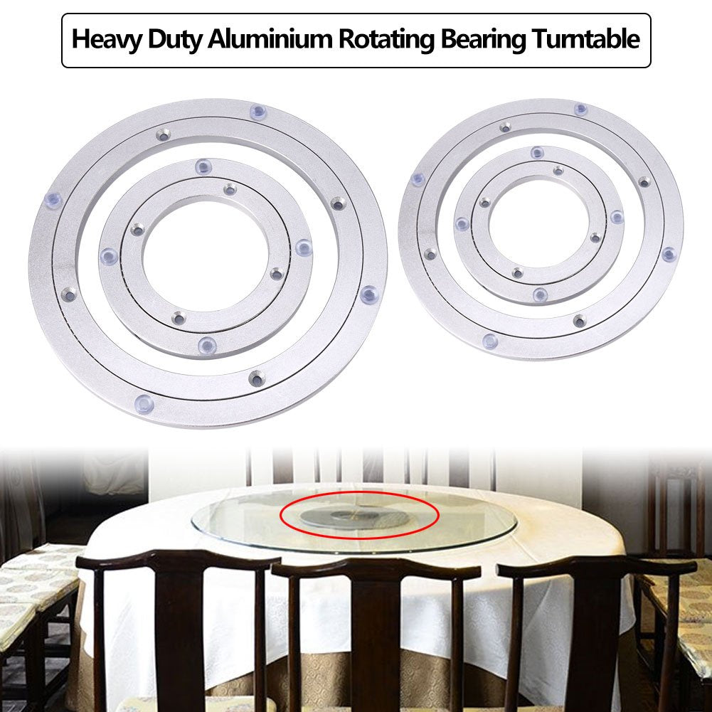 Tabletop swivel turntable ball bearing TV, monitor,e aluminum for dining table, kitchen appliances, etc. Lazy Susan (outer diameter-20cm / 7.9inch)