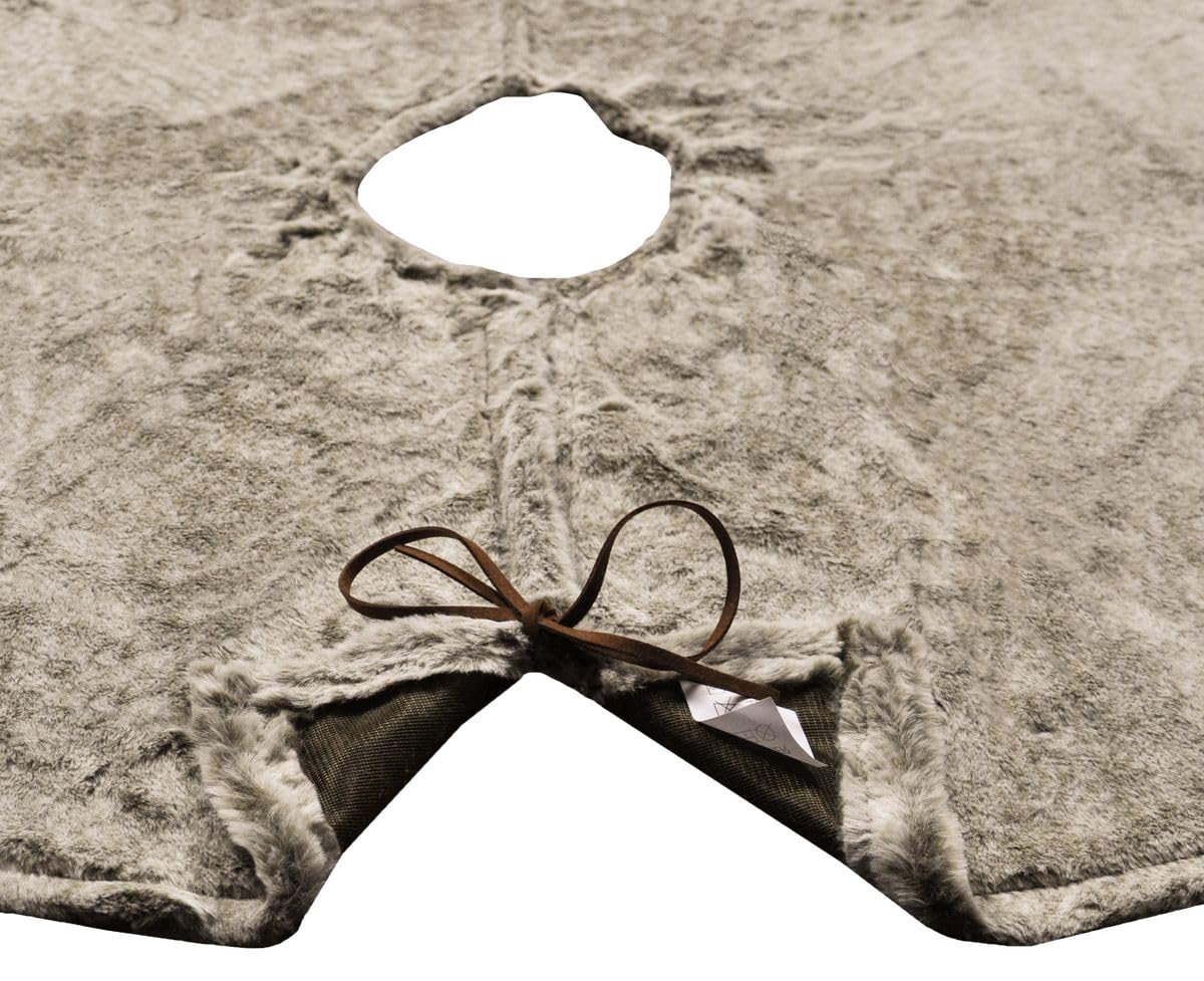 JACK Cozy Christmas Tree Skirt Round Ø 120cm, Tree Skirt Christmas Tree Base, Color: Taupe