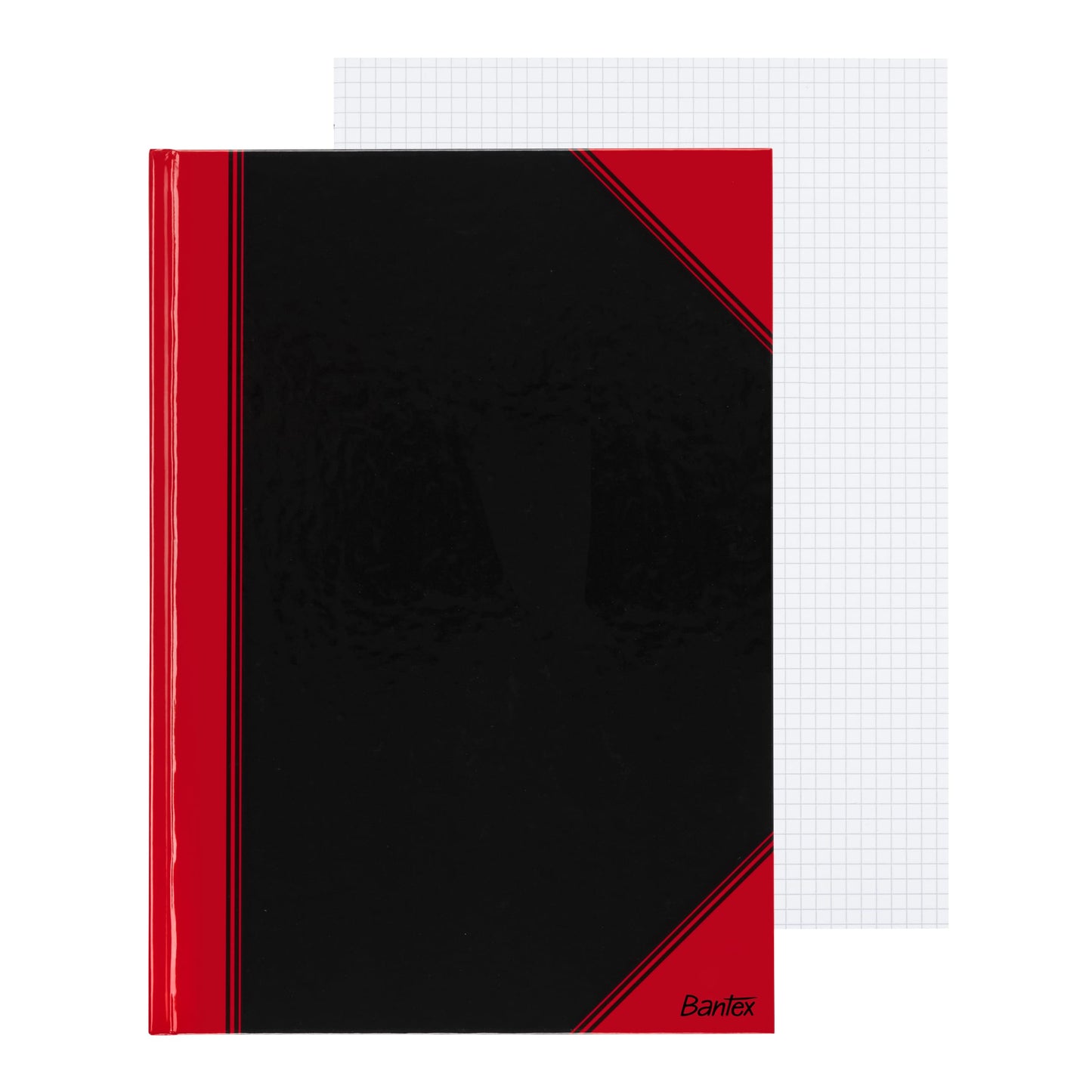 Bantex Notebook A4 squared, 192 pages, 70 gsm, Hardcover, black, pack of 3.