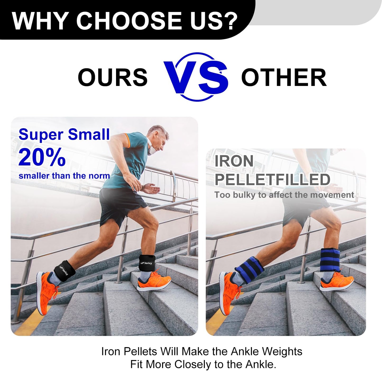 Ankle weights, weight cuffs for men and women 2 kg 1 pair foot weights weights for legs and arms, weight set on ankle wrist foot weights hand weights