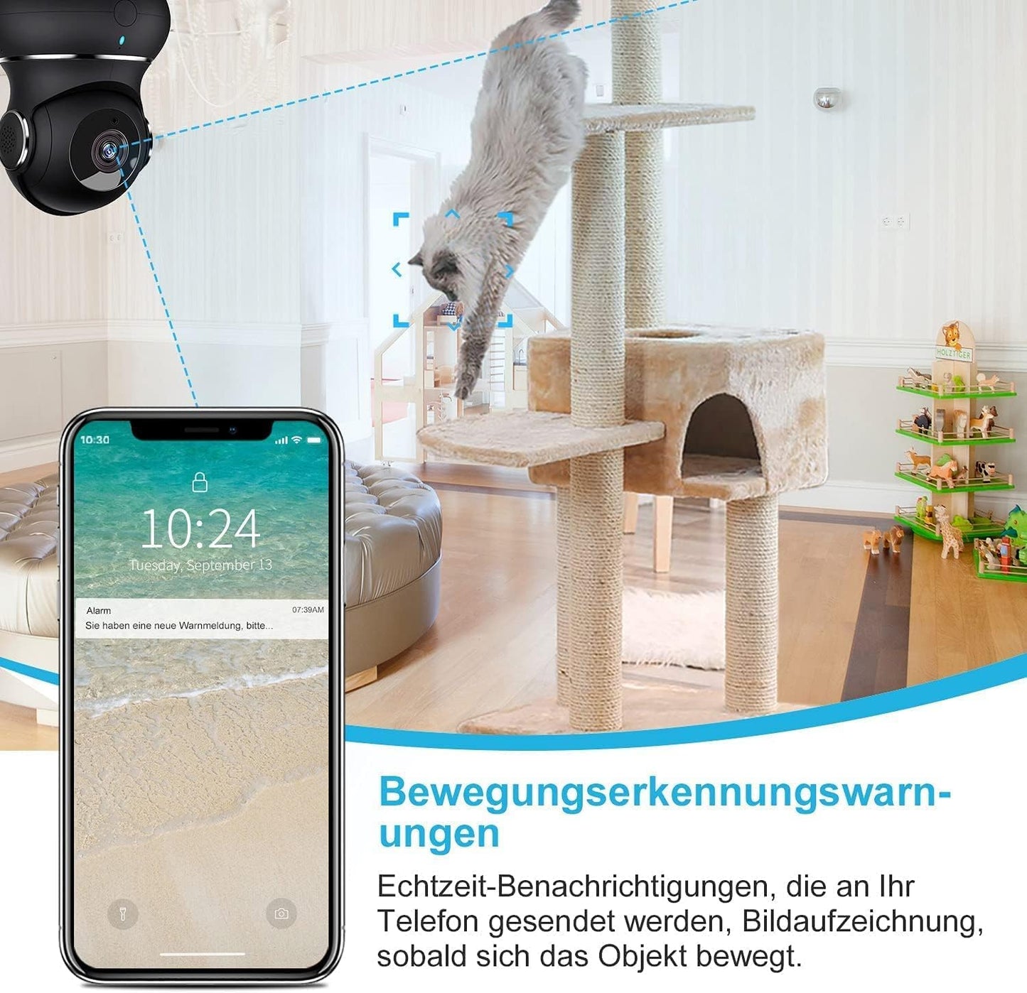 litokam Little elf Surveillance Camera 2 Pack, 2K Baby Monitor with Camera with motion detection, night vision, 2-way audio, WiFi Camera Surveillance Indoor for dogs, pet camera with app, Alexa