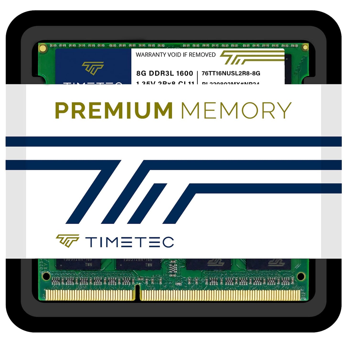 Timetec 16GB KIT (2x8GB) DDR3L/DDR3 1600 MHz PC3L-12800 / PC3-12800 Non-ECC Unbuffered 1.35V/1.5V CL11 2Rx8 Dual Rank 204 Pin SODIMM Laptop Notebook PC Computer Memory RAM Module Upgrade