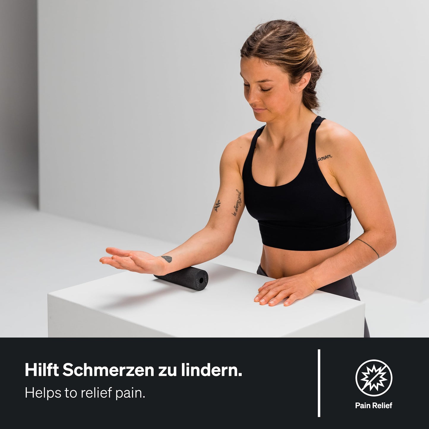 BLACKROLL® BLACKBOX fascia rollers for self-massage: Set includes STANDARD and MINI fascia rollers, BALL 08 fascia ball, and DUOBALL 08 for effective training. Made in Germany.
