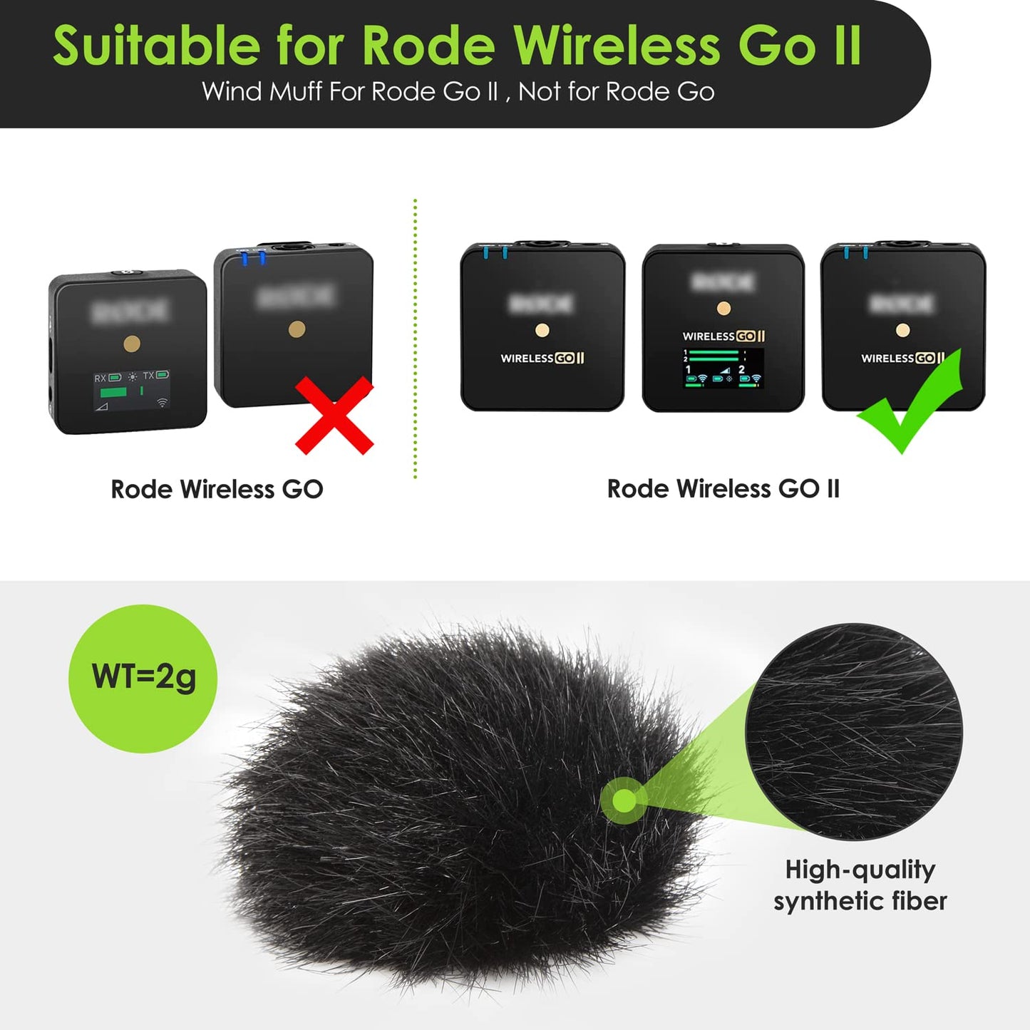 Interview Go Handheld Adapter for Rode Wireless Go 2, handheld adapter with 2 wind muffs compatible for Rode Wireless Go II by YOUSHARES.