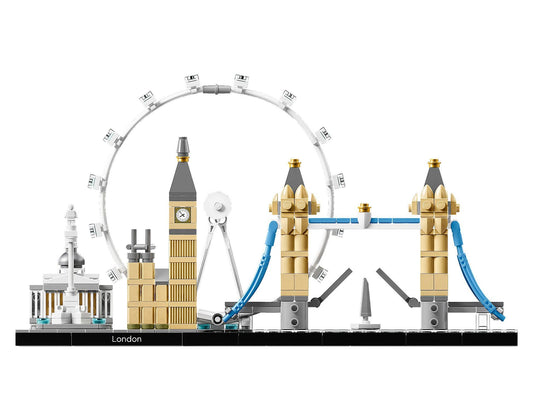 LEGO 21034 Architecture London Skyline model building set, includes London Eye, Big Ben, Tower Bridge, ideal for home or office decoration, great gift for collectors.