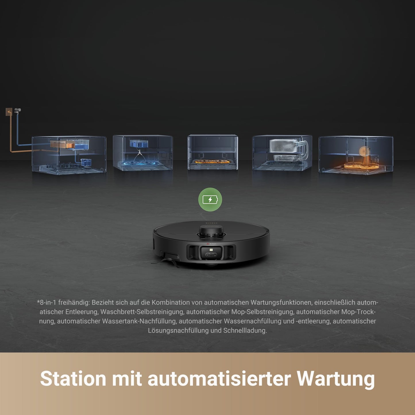Dream X40 Master Robot Vacuum with Mopping Function, 28cm compact base station, automatic refilling and emptying, intelligent navigation, 12,000Pa strong suction power, self-cleaning mop.