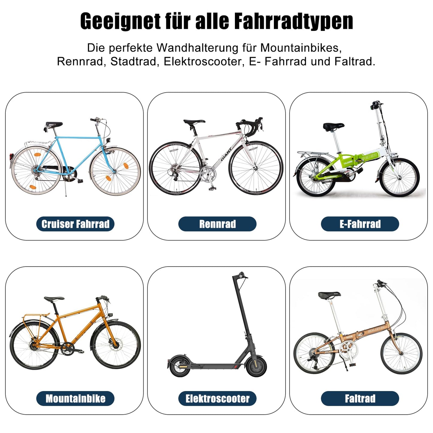 Kafilc Vertical Bike Wall Mount, Bike Wall Holder, Swiveling Bike Wall Mount, Bike Wall Holder up to 30 kg, Wall Mount for Road Bike, MTB, E-Bike