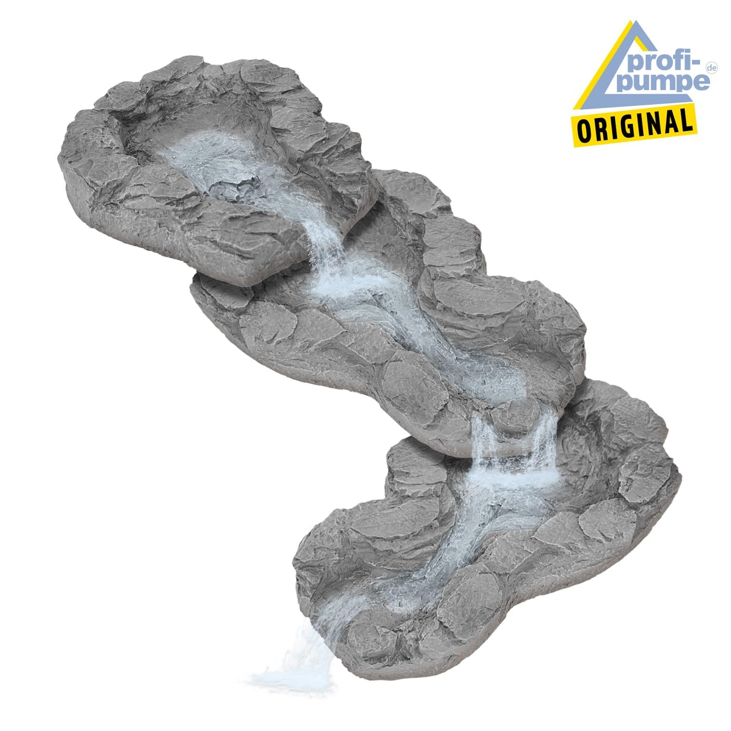AMUR source cascade streamlet WITH LED, 230V, water cascade waterfall streamlet shells water play - source shell in natural stone look for garden, garden pond, pond, bird bath