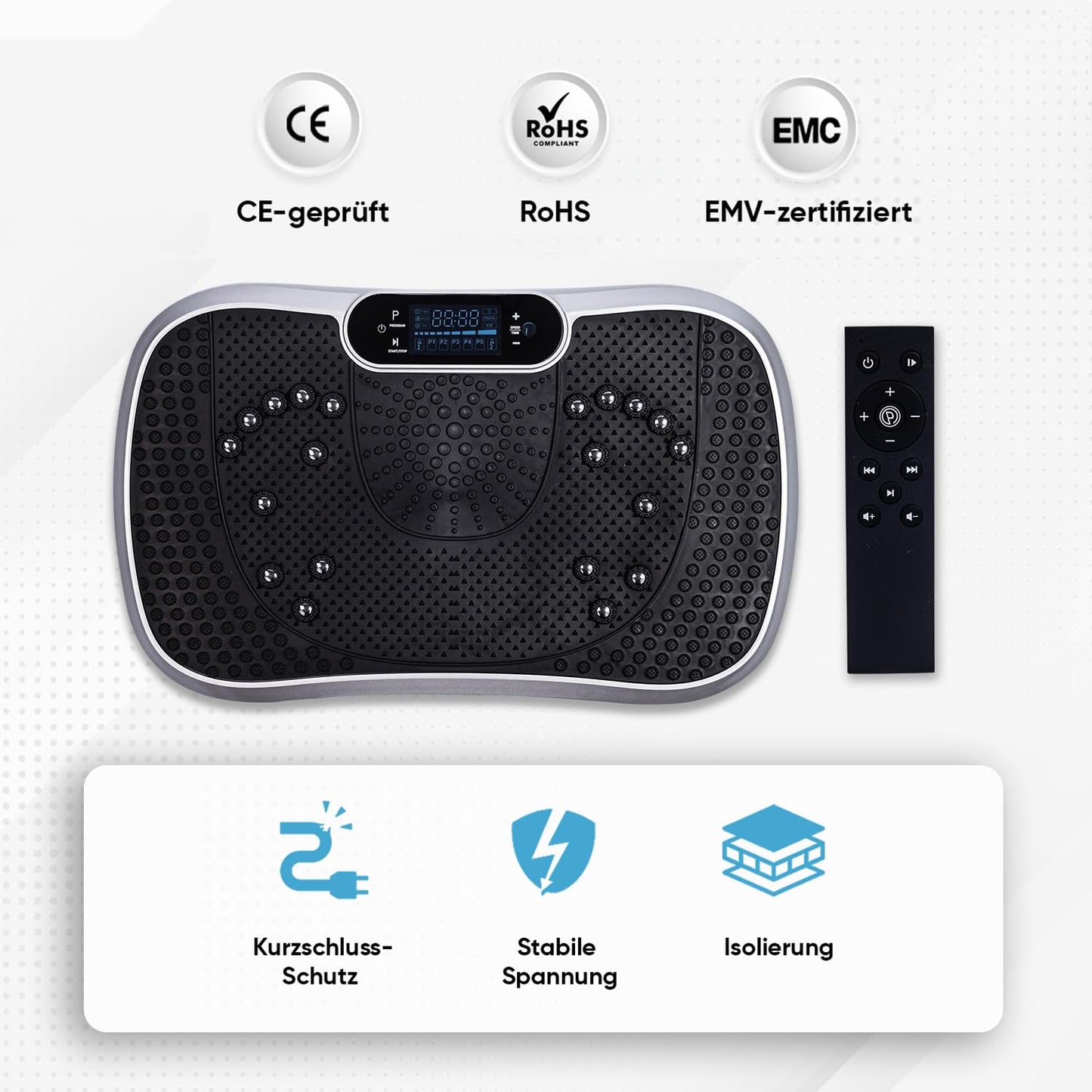 Vibration plate - 99 intensity levels - 5 training programs - Fitness equipment for home - Massage and sports device with Bluetooth for home workout - WeightWorld