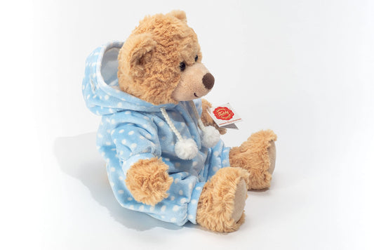 Teddy Hermann 91387 Teddy Bear Pajama Bear Blue 30 cm, Stuffed Animal, Plush Toy