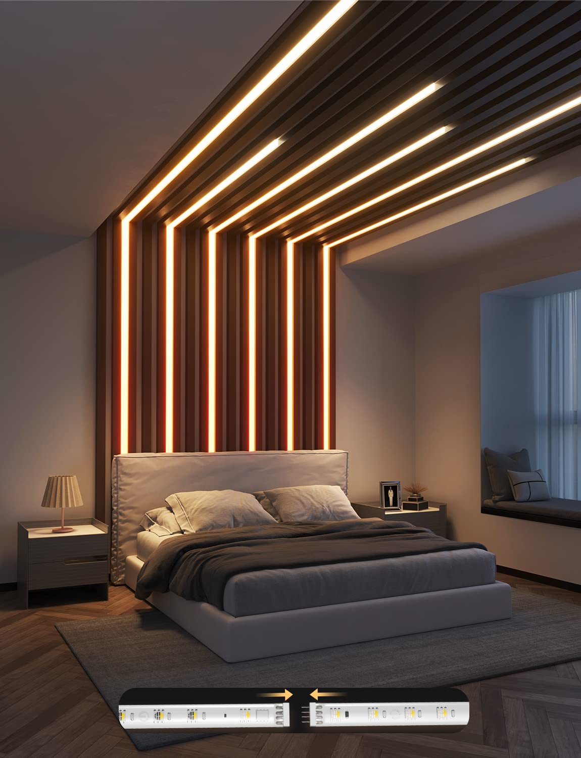 Govee RGBIC LED Strip M1 is Matter compatible, 2m LED strip for cabinet, gaming desk. Smart LED strip works with Apple Home, Alexa, Google Assistant.
