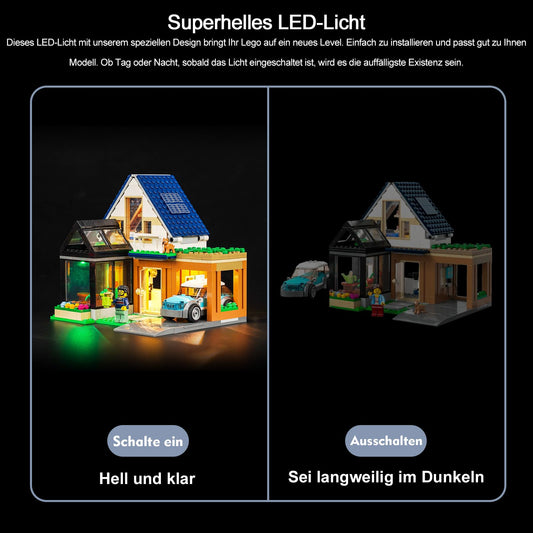 LED light set for Lego Family House and Electric Car 60398 (no Lego), decoration lighting kit for Lego 60398 City Family House with Electric Car creative toy