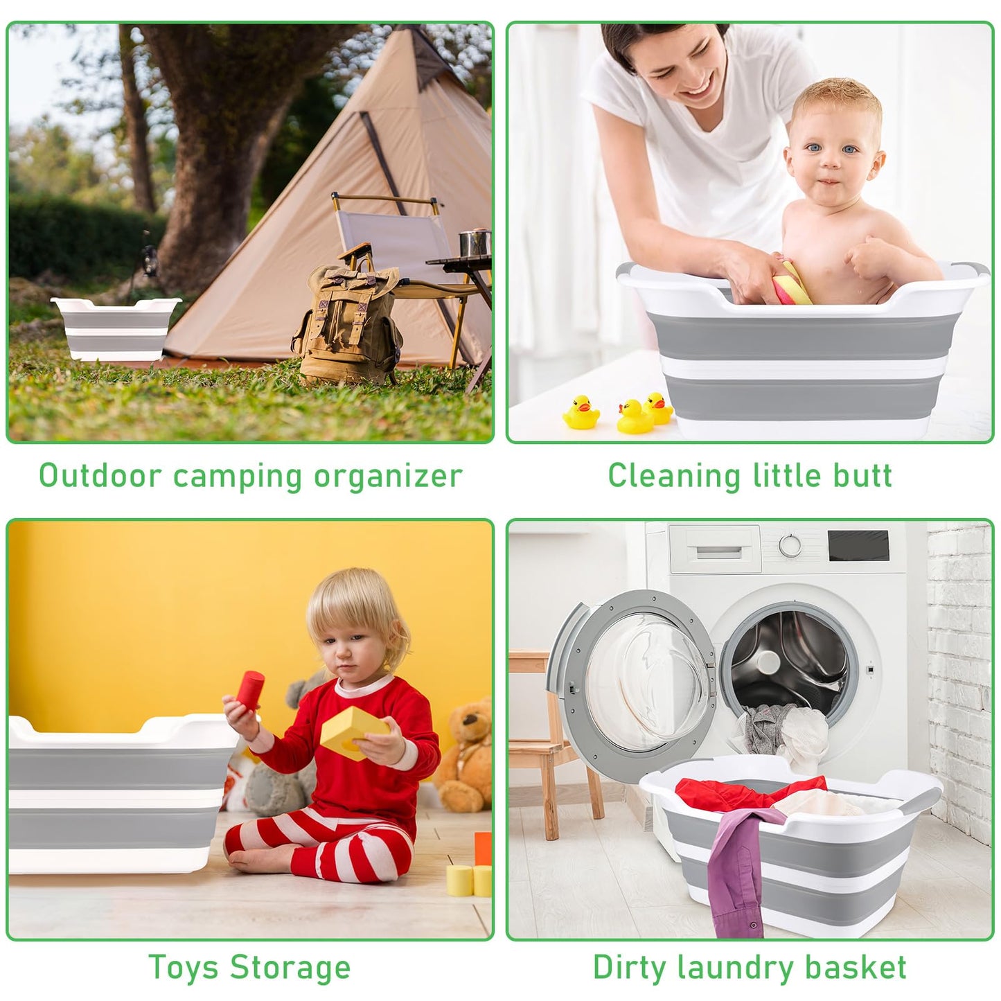 Multifunctional collapsible pet bathtub with drain hole, Portable indoor outdoor foldable laundry tub bathtub for small pets bathing puppies small dogs cats and kids