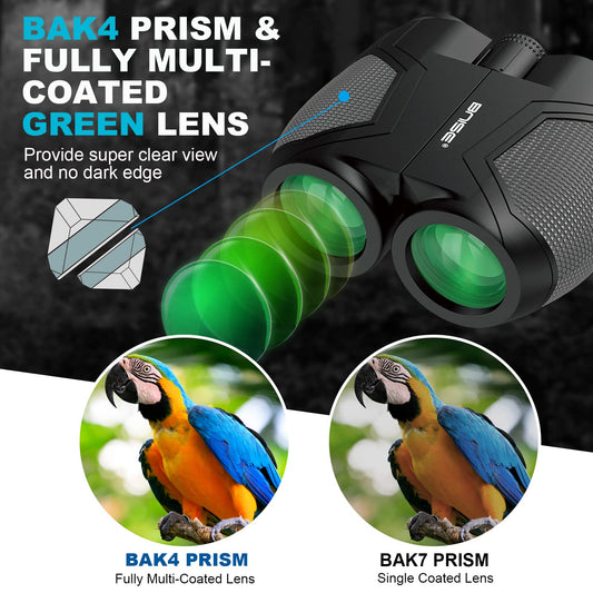 12x25 Compact Binoculars for adults and children, small binoculars with low light vision for bird watching, theater and concerts, hunting and sports games.