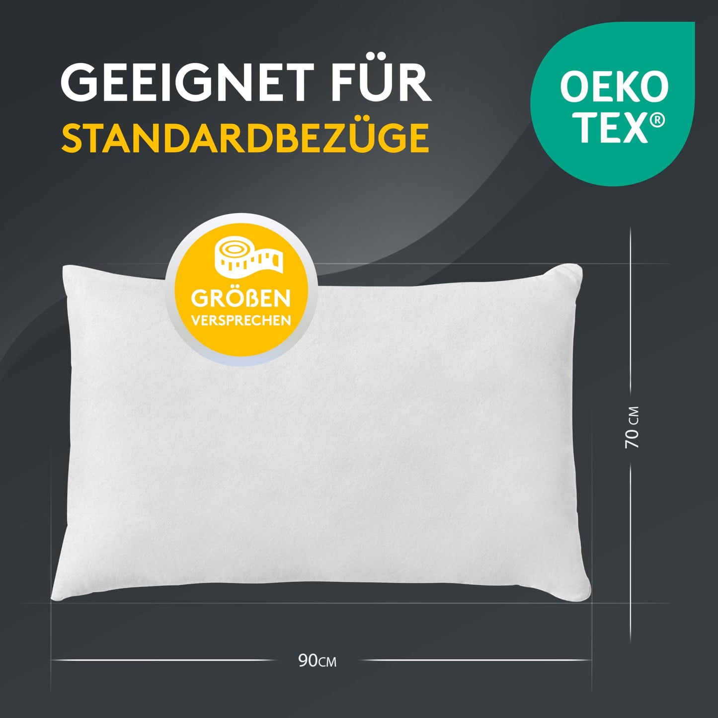 LILENO HOME 4 pack pillow filling 70x90 cm - 40°C washable inner cushion suitable for allergy sufferers - Polyester pillow insert for couch pillows, sofa pillows, throw pillows, and bed pillows.