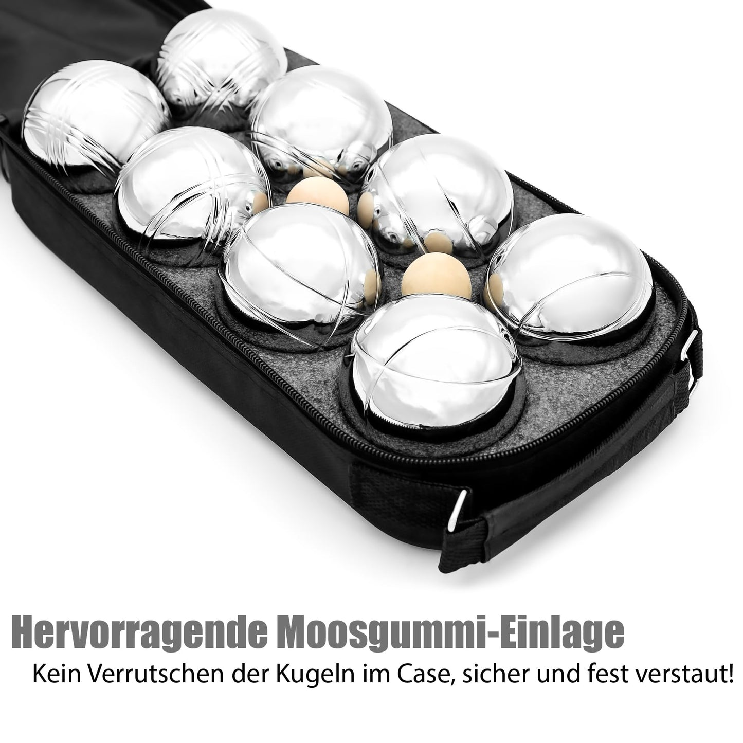 BigDean Boule Set with 8 chrome-plated Boule balls