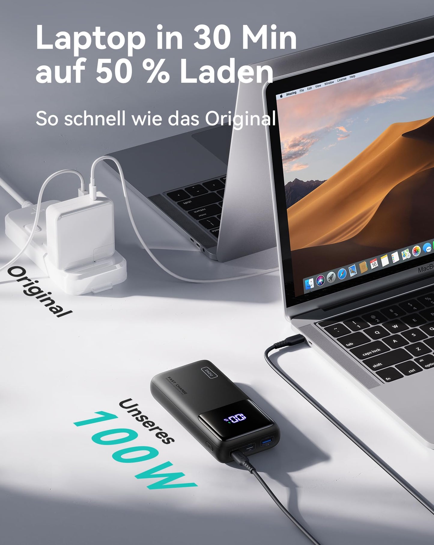 INIU Laptop Power Bank, 100W 25000mAh Powerbank with USB-C Input&Output, Small External Battery Pack Compatible with MacBook, Surface, iPad, Fire TV Stick, Camera, DJI, iPhone 18 16 15 14, Travel, Hiking, Office.