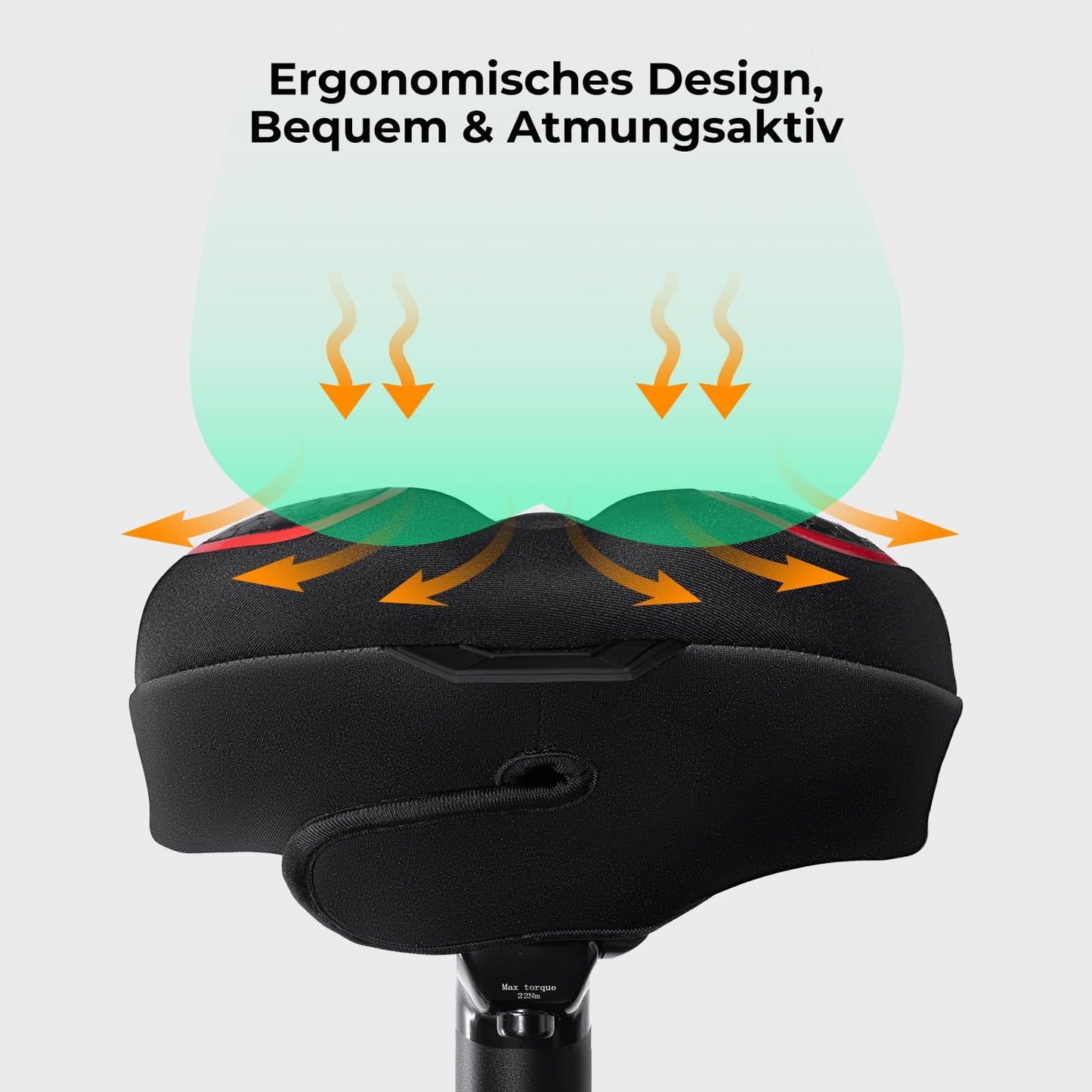 YOUNGDO Bike Saddle Cover, Ergonomic Gel Seat Cover, Bicycle Seat Padding, Soft and Comfortable, with Rain Cover, for Men & Women