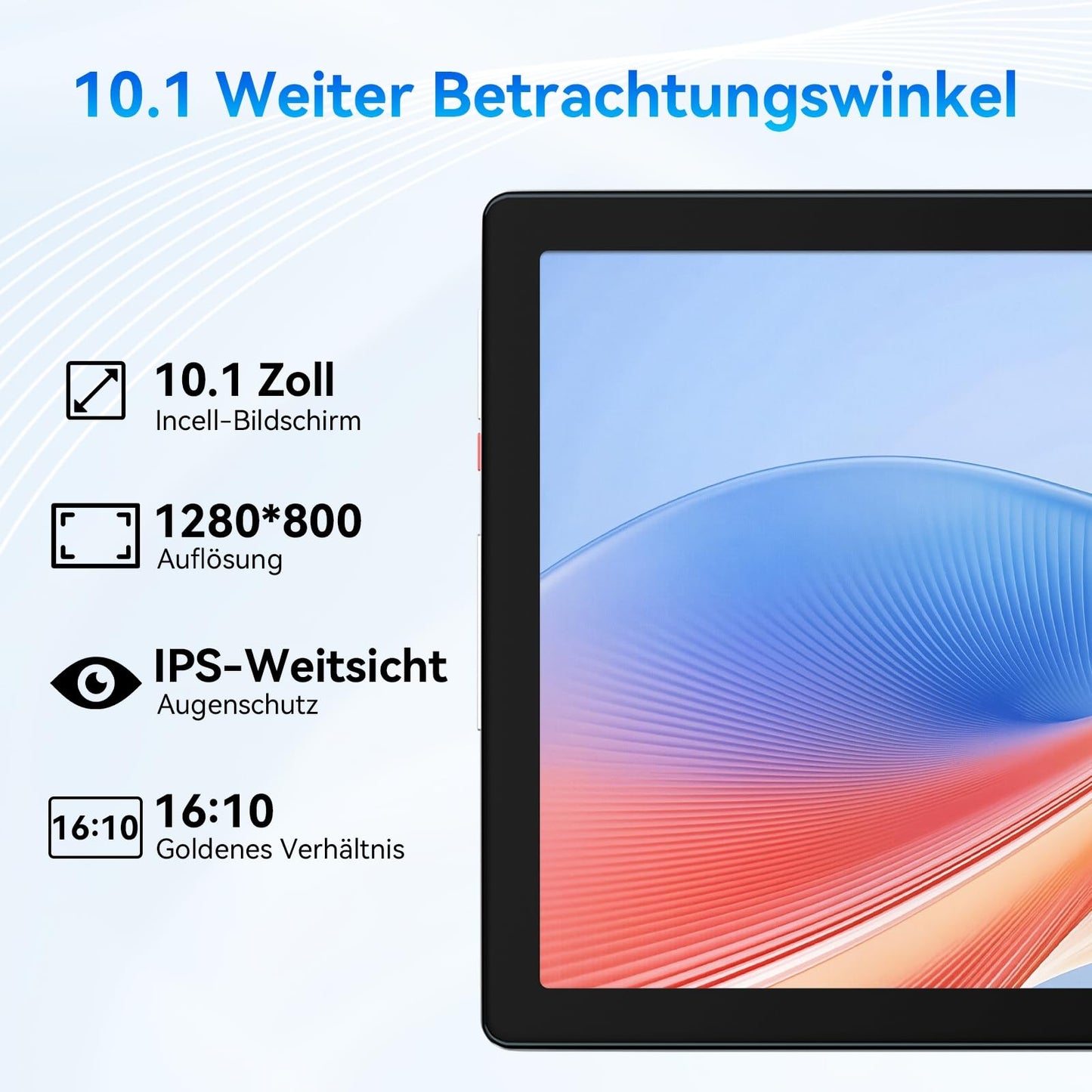 Yicty Tablet 10 Inch Android Tablets 6GB RAM + 64GB ROM Quad-Core 5000mAh 1280 x 800 HD Touchscreen 5MP + 8MP HD Camera Bluetooth 5.2 Tablet PC (Gray)