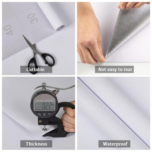 Hide adhesive film white matte 60cmX10m self-adhesive furniture film furniture walls cabinet tabletops windowsill waterproof protection film DIY decorative film wallpapers