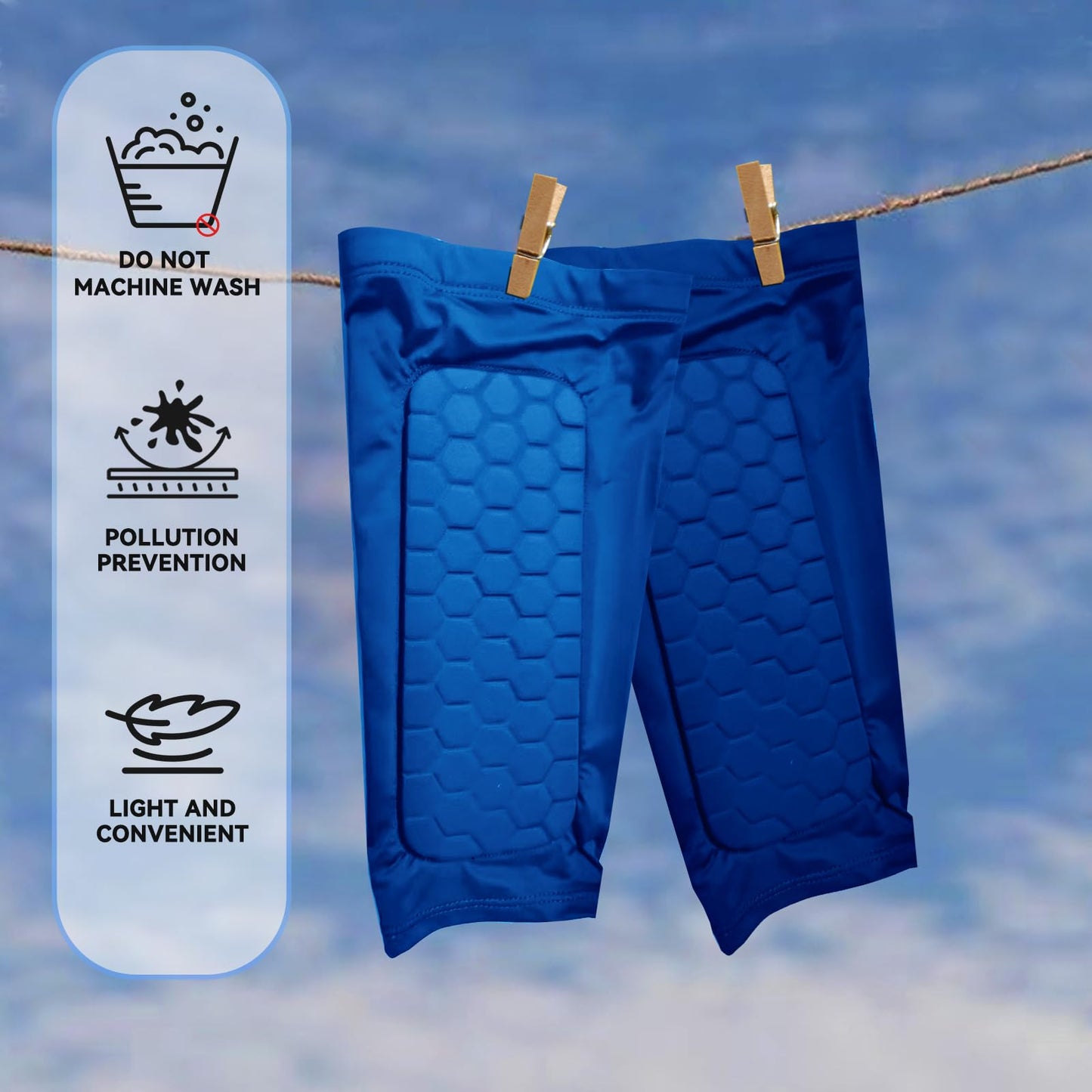 Shin guards for kids soccer - breathable & non-slip shin guards for men's soccer. Developed for young soccer players (72g/1 pair)