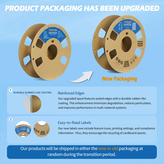 OVERTURE Filament Nylon Gray 1.75mm, Polyamide (PA) 1kg spool (2.2lbs), Dimensional Accuracy +/- 0.03mm, for 3D Printer (Gray)