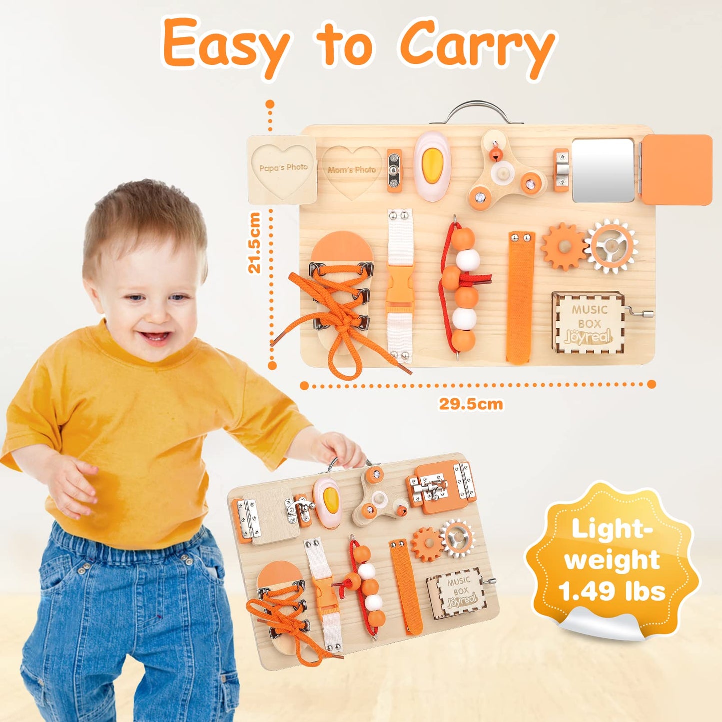 Joyreal Motor Skills Board Activity Board Montessori Toy Busy Board Montessori Board Motor Skills Toy Sensory Toy