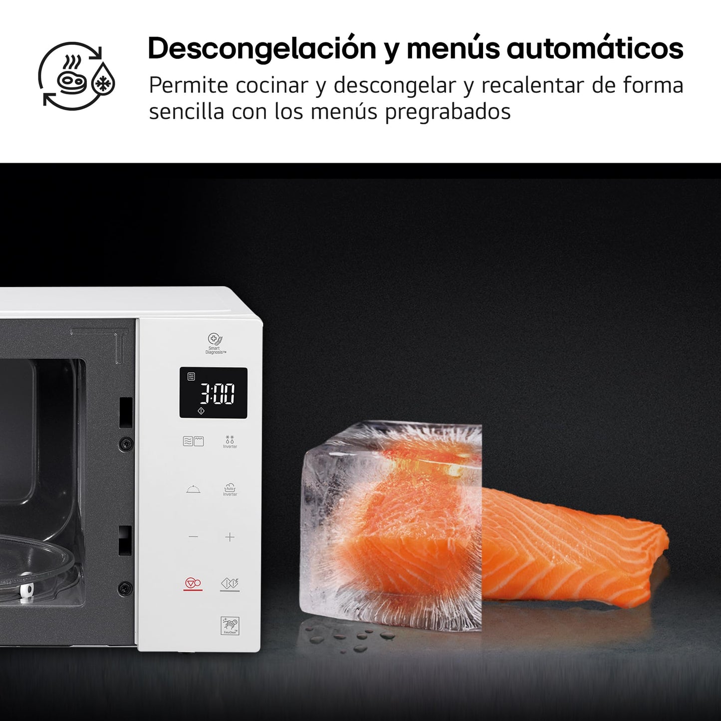 LG - Microwave, Grill, Smart Inverter White
