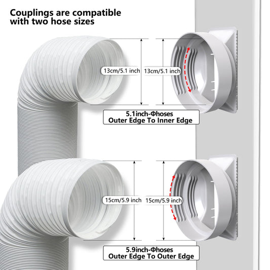 Aozzy 160cm window seal for portable air conditioners with universal adapter 13/15cm, safety lock, and seal for portable air conditioners/dehumidifiers on vertical/horizontal windows.