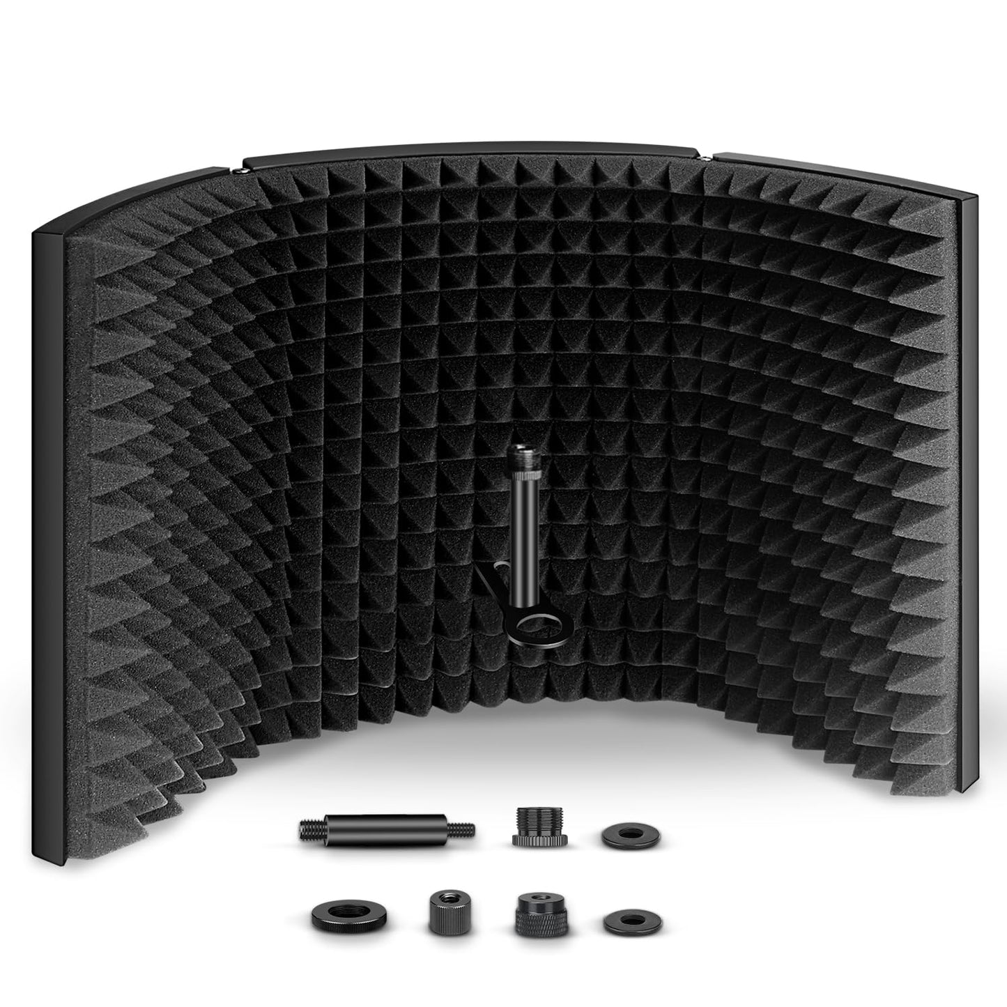 aokeo Microphone Isolation Shield, Studio Microphone Soundproofing Foam Reflector for any Condenser Microphone Studio Recording Equipment