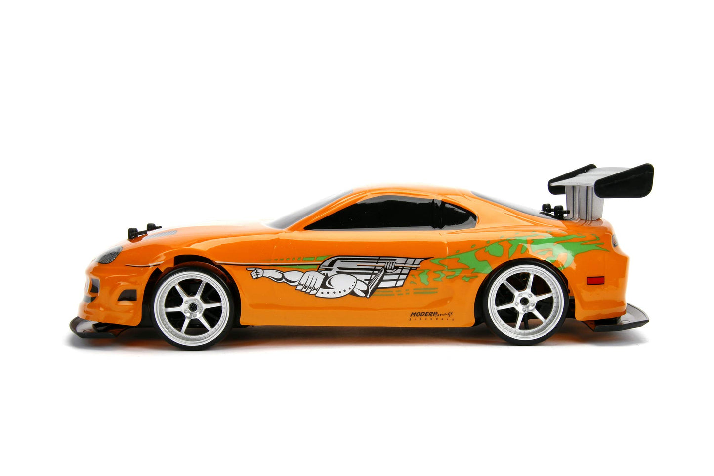 Jada Toys 9330753314R03 Fast & Furious RC Car, Drift 1995 Toyota Supra, Turbo, Drift function, 4-wheel drive, Remote Control Car, 2-channel radio control, USB charging function, 1:10 scale, orange
