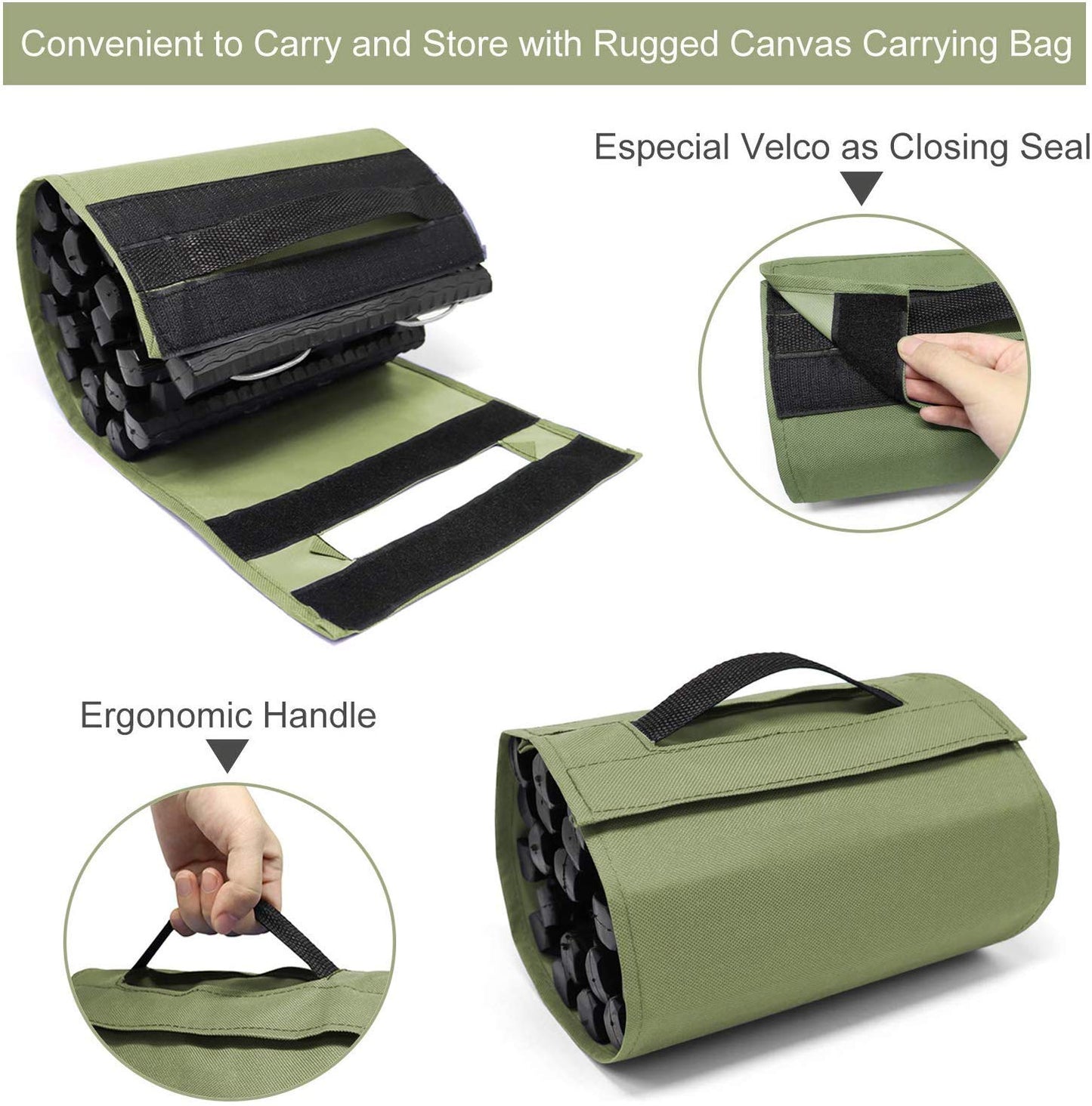 Jolitac 2 Piece Traction Aid Set Sand Mat Tracking Mat for Snow, Ice, or Mud 80 x 22 cm