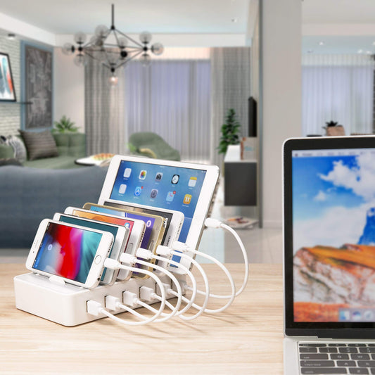 TechDot TechDot Mobile USB Charging Station, multiple devices, 6-Port USB Multi Charging Station for cell phones, smartphones, tablets