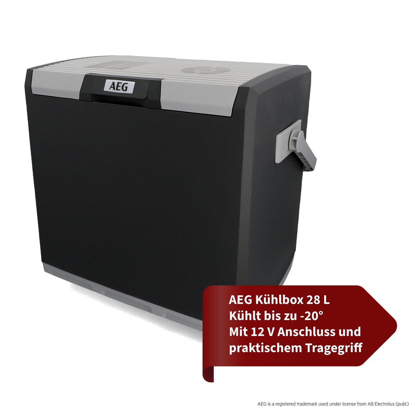 AEG Automotive Thermoelectric Cool Box KK 28 liters, 12/230 volts for car and socket, black