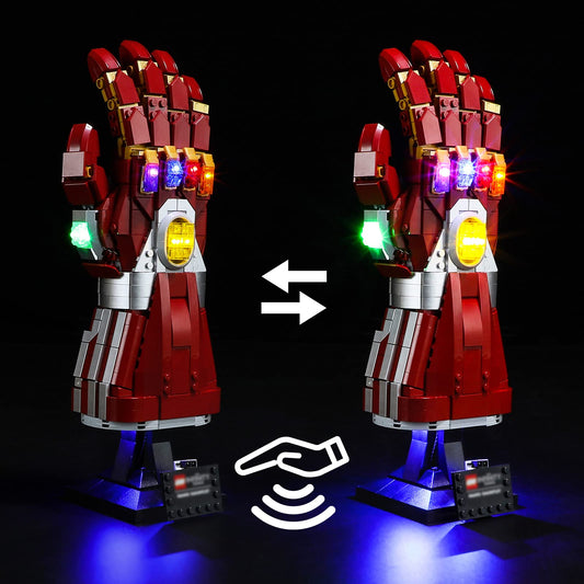BRIKSMAX 76223 LED Light for Iron Man's Nano Gauntlet (Version with Hand-Swipe Sensor Switch) - Compatible with Marvel Building Blocks Model - Excludes Lego Set