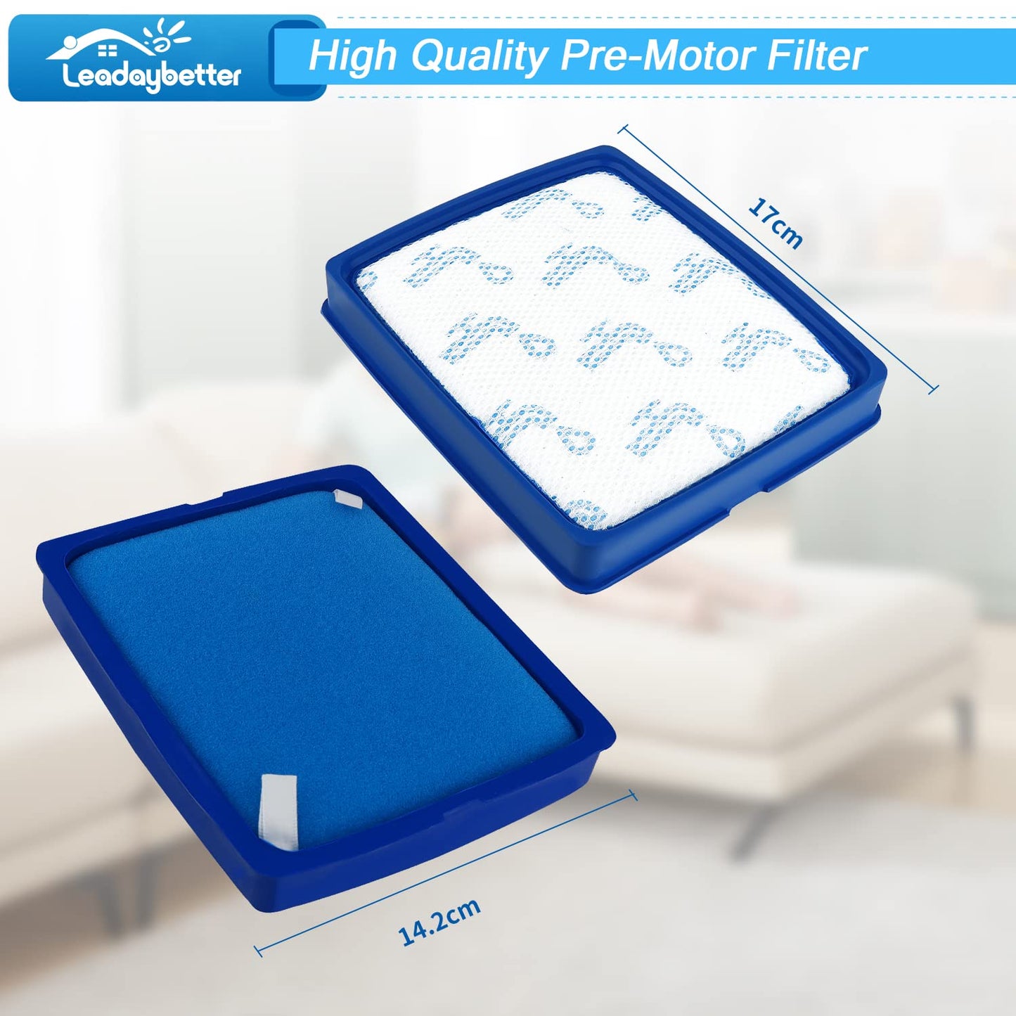 2-piece replacement filter set for Philips 7000 Series PowerPro Expert Vacuum Cleaner FC9729/09 FC9741/09 FC9742/09 FC9743/09 FC9744/09 FC9745/09 FC9746/09 Spare parts accessory Filter CP0617