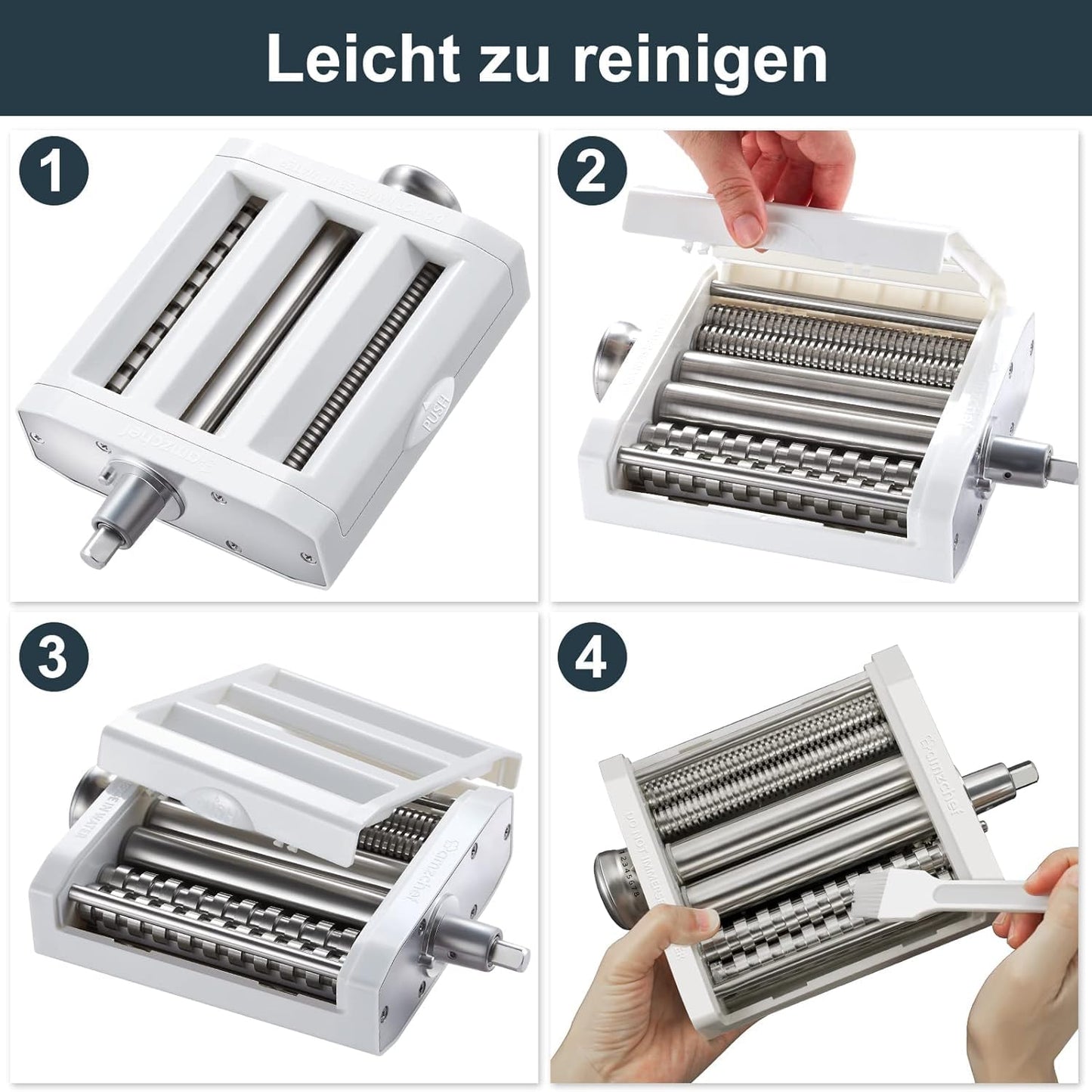 Pasta Attachment Accessories Set for KitchenAid Artisan - 3 in 1 Pasta Machine KitchenAid includes pasta roller, spaghetti cutter, fettuccine cutter (Artisan not included, Accessories only) - Pure White