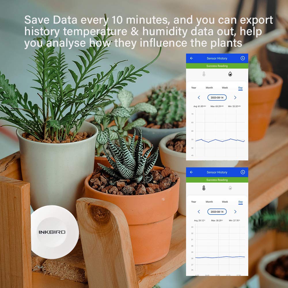 Inkbird IBS-TH1 indoor/outdoor thermometer Bluetooth hygrometer with LED screen smart sensor app.
