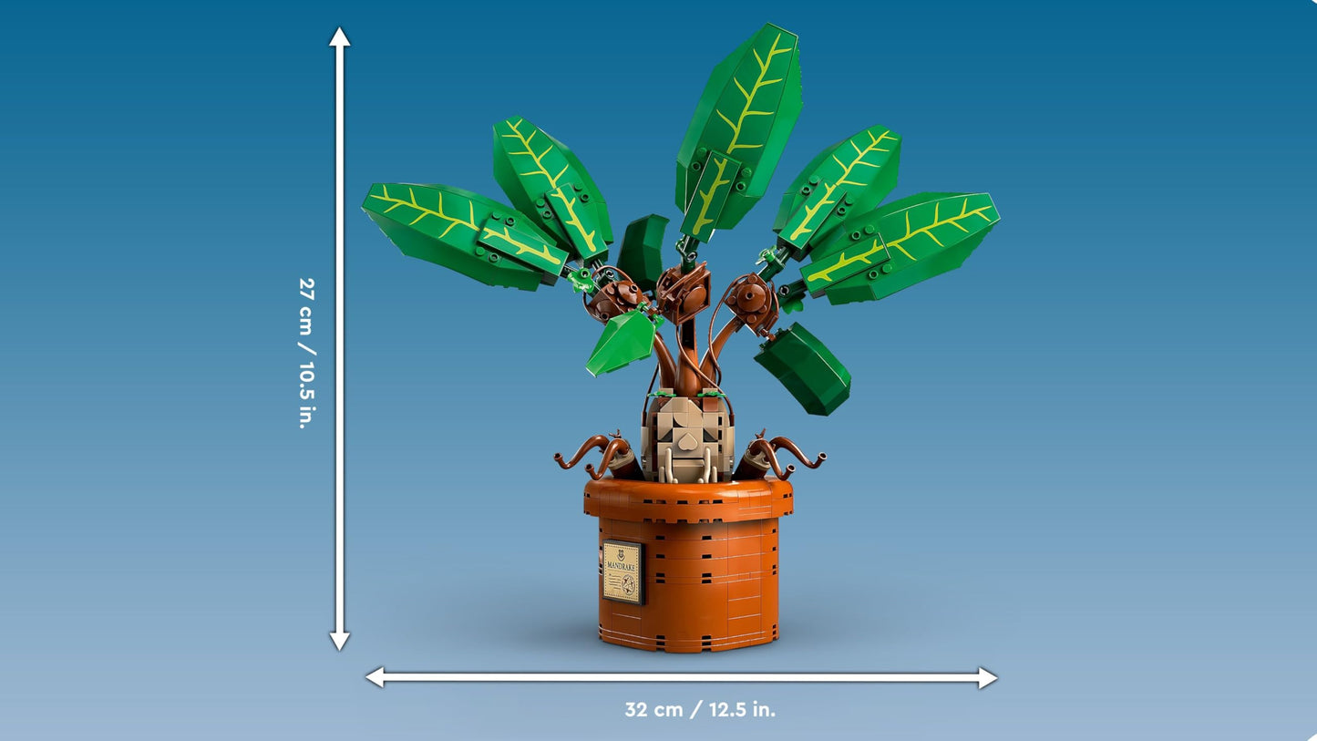 LEGO Harry Potter Mandrake Plant: Plant toy with pot, magical gift for girls, boys, and all fans, playset for imaginative kids, home decor 76433