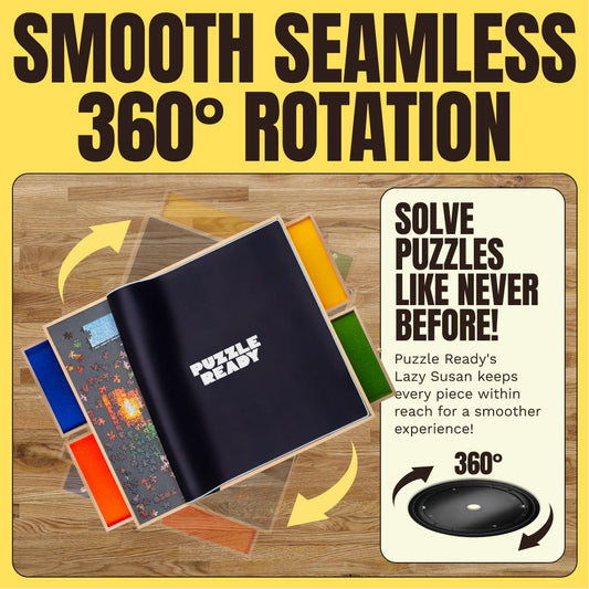 Puzzle Ready Puzzle Table with Cover 1500 Pieces - Made of Wood, Multicolor, 92 x 69 cm - Puzzle Board with Drawers & Puzzle Mat - Portable for Puzzle Storage & Accessories