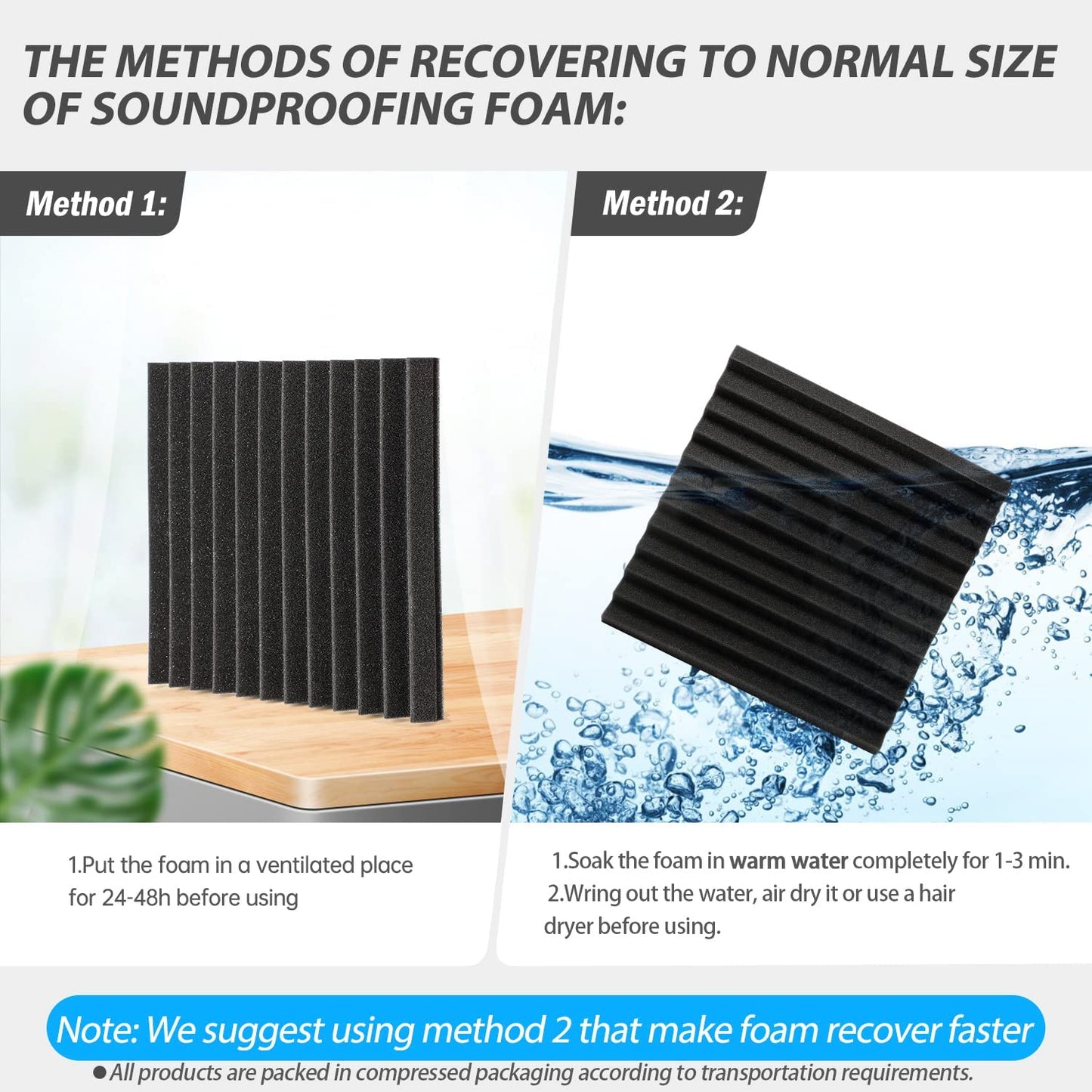 Sound absorber acoustic foam, 36 pieces of acoustic foam for podcasts, recording studios, offices, home learning, acoustic foam mat (30 x 30 x 2.5 cm)