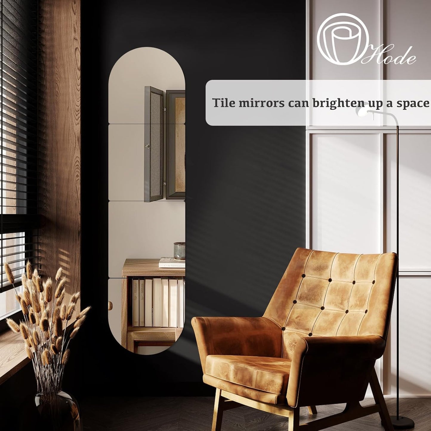 Hide 4 pieces of adhesive mirrors 30x30cm, self-adhesive stick-on mirrors, acrylic wall mirror foil 2mm thick, adhesive mirrors for bathroom living room bedroom closet