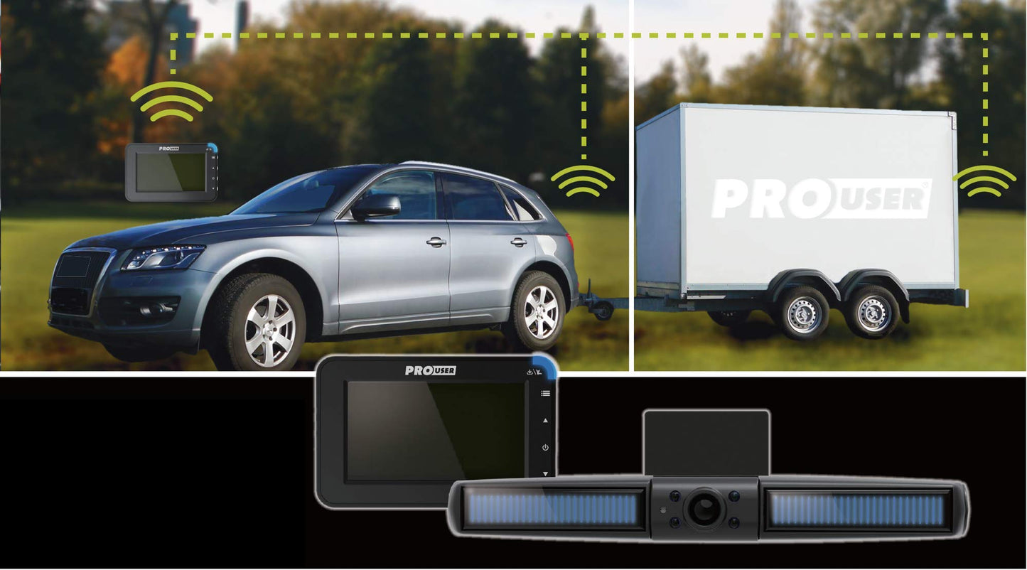 Per User Solar Rear View Camera System DRC4310 SOLAR: digital wireless backup camera set with LCD display (4.3" monitor) and battery with built-in solar panel - easy installation.