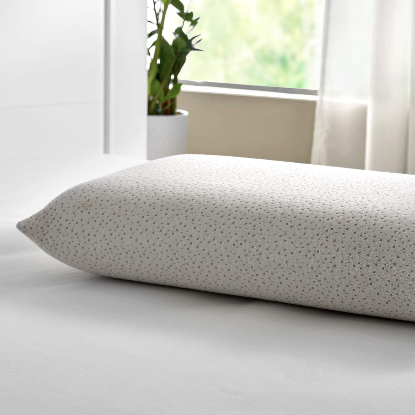 Pikolin Home - Viscoelastic pillow with bamboo fibers, double cover, medium firmness, 35 x 70 cm, height 14 cm