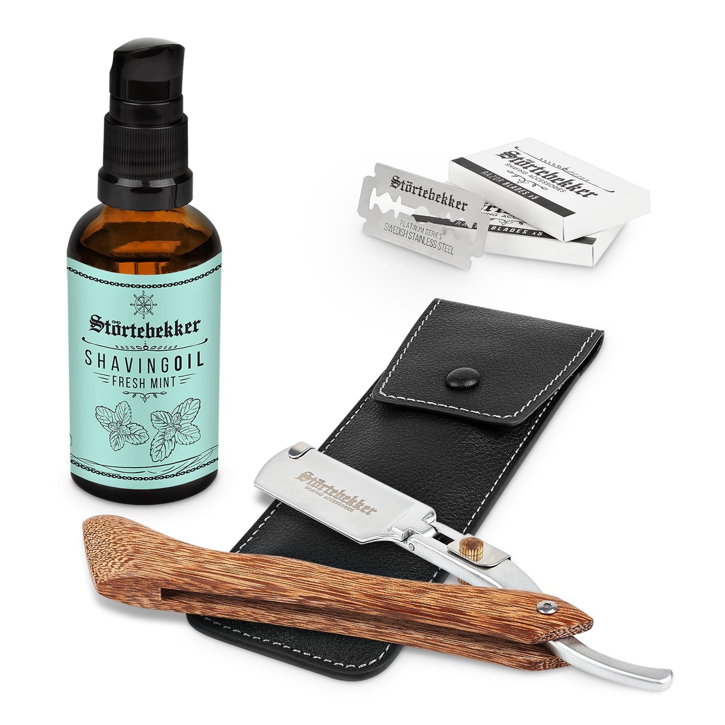 Störtebekker® Premium Contour Set - High-quality shaving set for a perfect shave - including razor and shaving oil - Premium shaving and beard care set for men - ideal gift idea for men