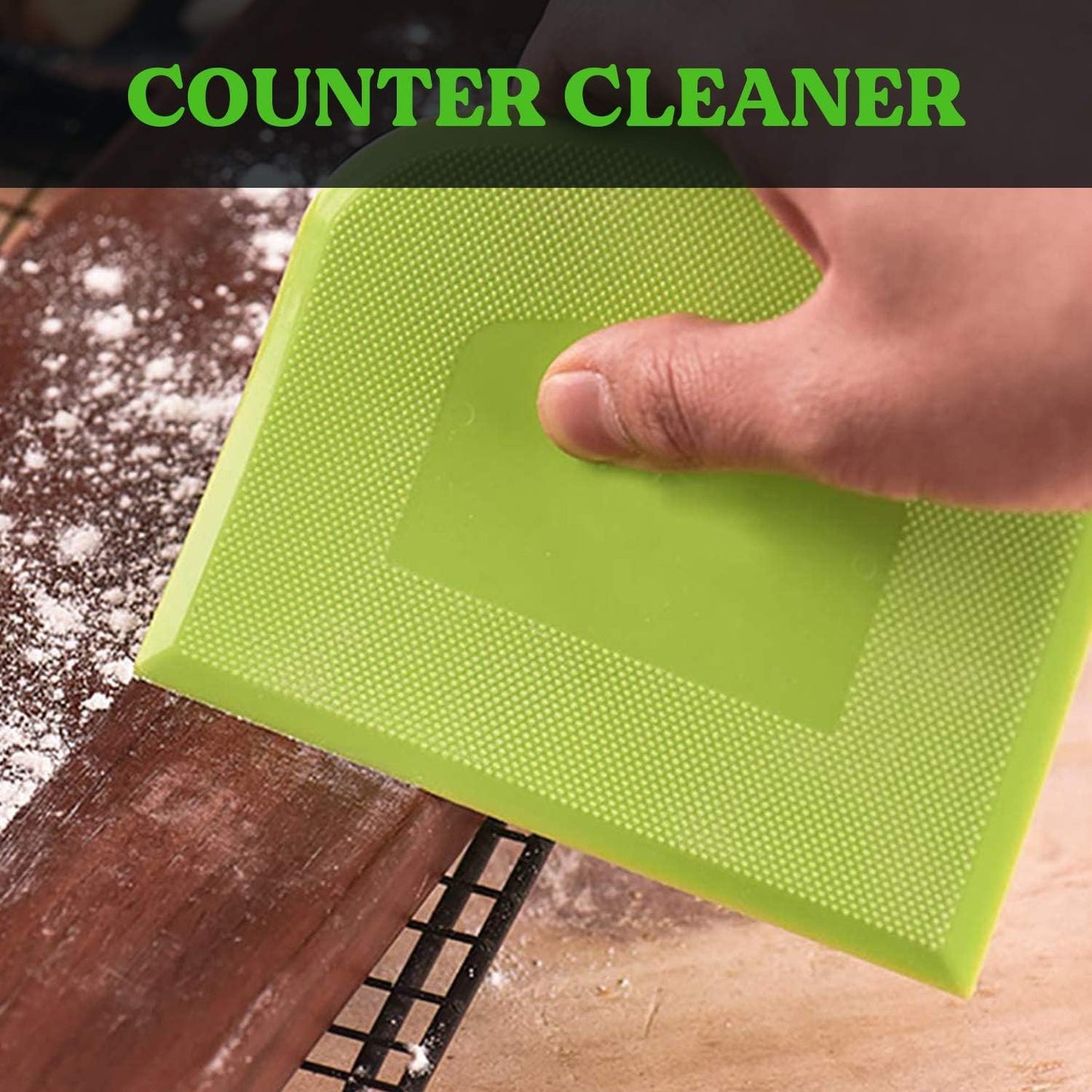 SURDOCA dough scraper dough card dough cutter dough spatula, 3P 7.1x4.9" plastic BPA free flexible sharp edge corners anti-slip cake scraper, baking accessories decorating tools modeling tool