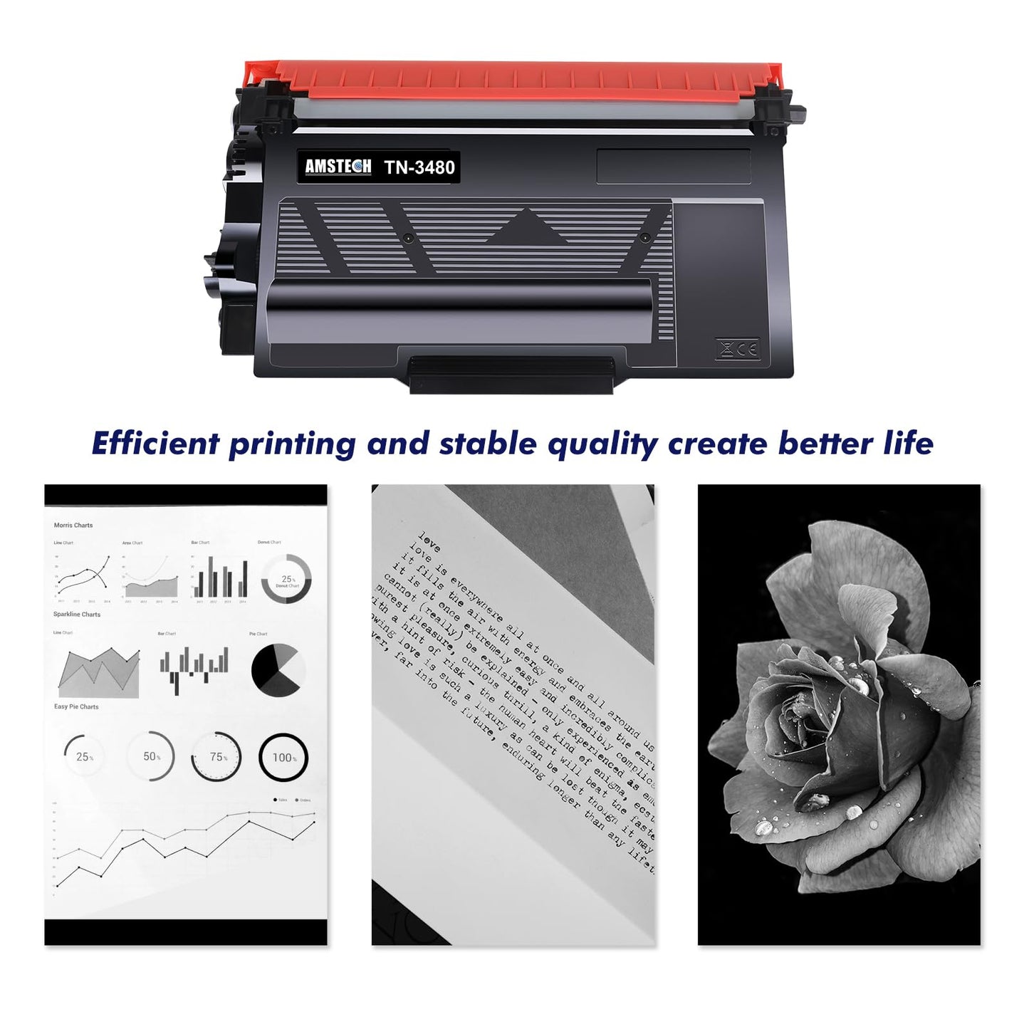 TN3480 HL-L5100DN compatible toner for Brother TN-3480 TN 3480 HL-L5100DN MFC-L5750DW Toner MFC-L5700DN HL-L5200DW DCP-L5500DN HL-L6400DW HL-L5000D HL L5100DN TN-3430 TN3430 Black, 2-Pack.