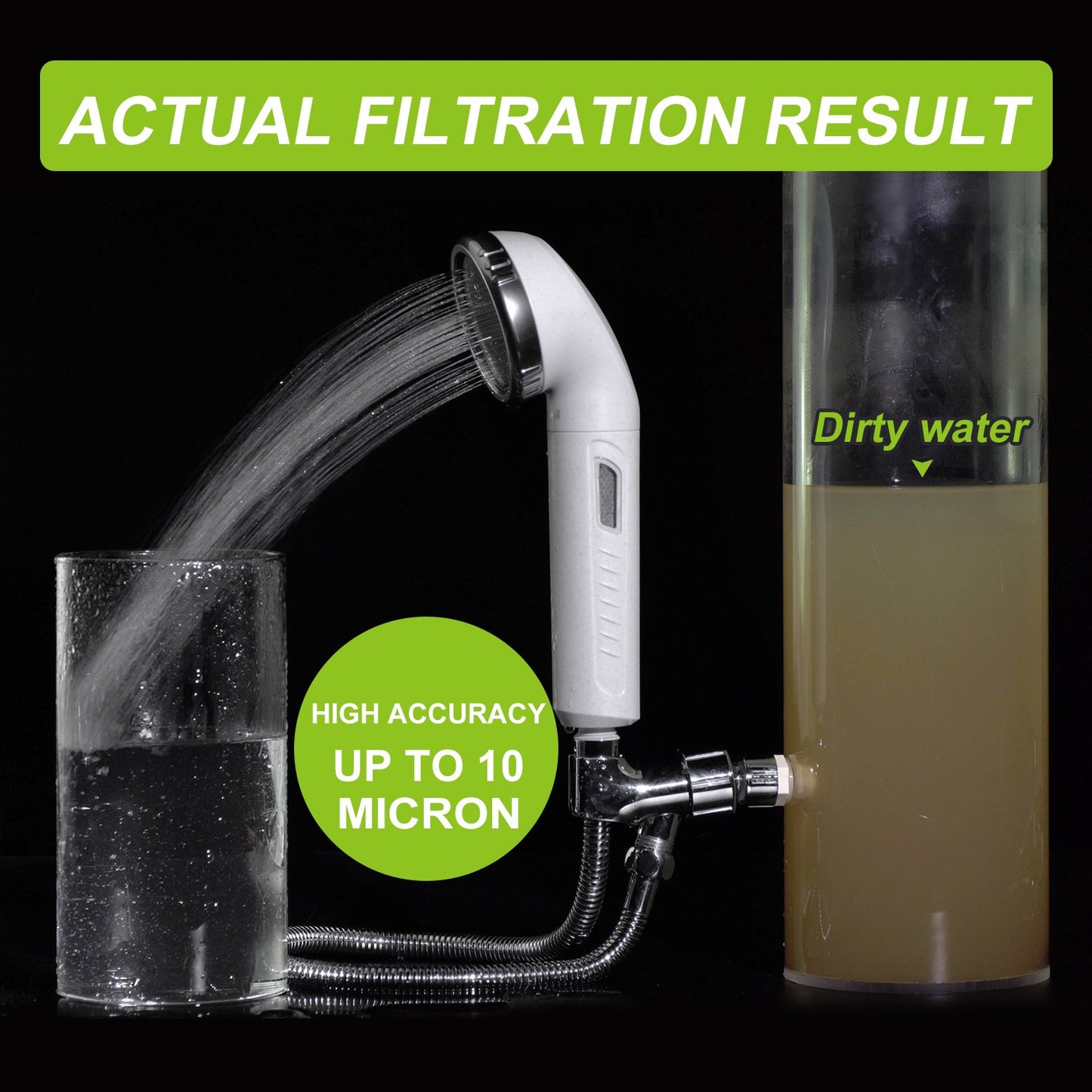 Miniwell Filter Shower Head With Metal Hose L750 - Filtered Shower Head - Shower Filter - Filter For Shower - Shower Water Filter With Replaceable Cartridge