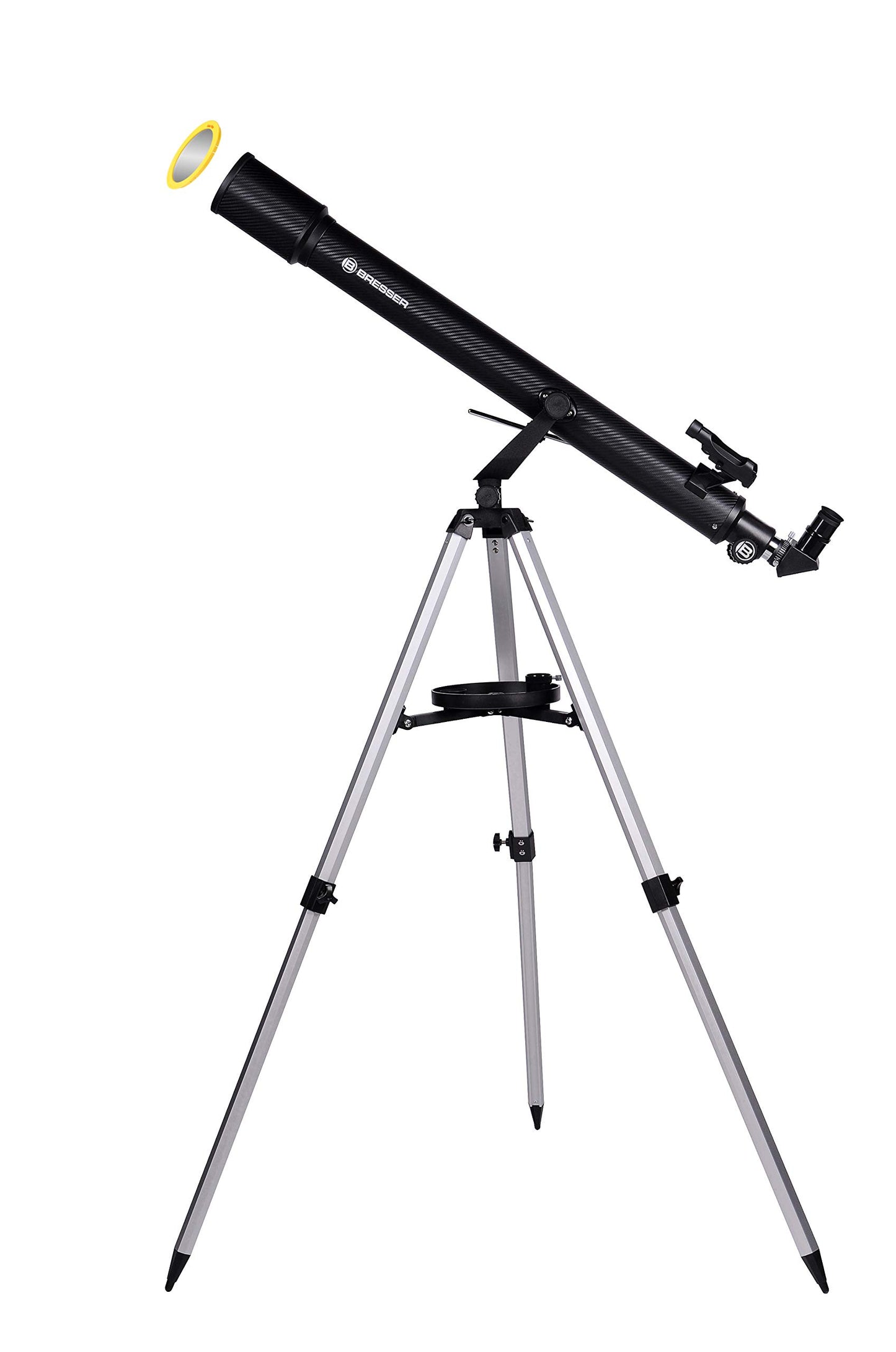 Bresser Beginner Lens Telescope Sirius 70/900 AZ with Smartphone Adapter, Sun Filter, Tripod & Accessories, for Sky Observation & Astrophotography.